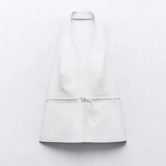 ZARA BELTED HALTER VEST TOP - Picture 3 of 6